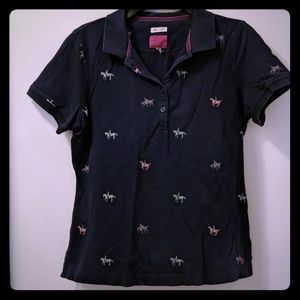 Navy Horse Print Joules Polo Shirt